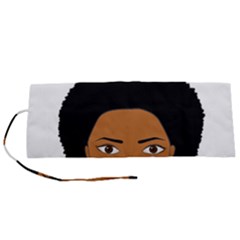 African American Woman With ?urly Hair Roll Up Canvas Pencil Holder (s) by bumblebamboo