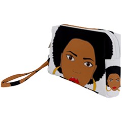 African American Woman With ?urly Hair Wristlet Pouch Bag (small)