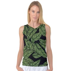 Leaves Pattern Tropical Green Women s Basketball Tank Top by Pakrebo