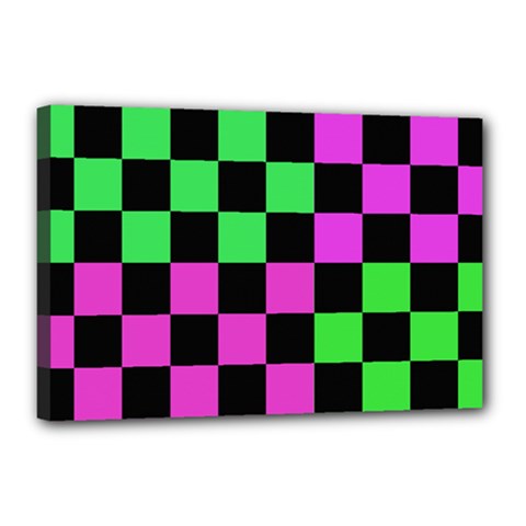 Checkerboard Again 1a Canvas 18  X 12  (stretched) by impacteesstreetwearseven