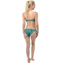 Sea Green Mermaid Scales Twist Bandeau Bikini Set View2