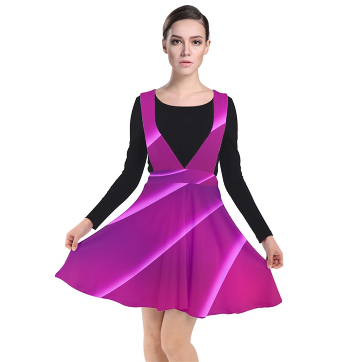 Pattern Purple Design Plunge Pinafore Dress