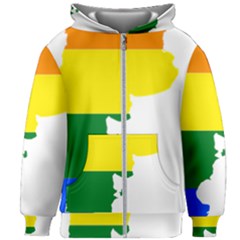 Lgbt Flag Map Of Argentina Kids  Zipper Hoodie Without Drawstring by abbeyz71