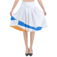 Flag Map Of Tierra Del Fuego Province, Argentina Flared Midi Skirt by abbeyz71