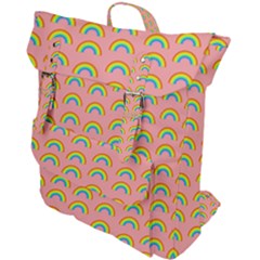 Pride Rainbow Flag Pattern Buckle Up Backpack by Valentinaart