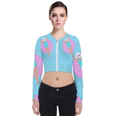 Lady In The Pool Long Sleeve Zip Up Bomber Jacket by Valentinaart