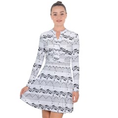 Notes Lines Music Long Sleeve Panel Dress