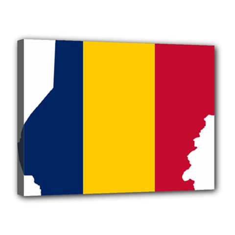 Chad Flag Map Geography Outline Canvas 16  X 12  (stretched) by Sapixe