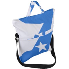 Somalia Flag Map Geography Outline Fold Over Handle Tote Bag by Sapixe