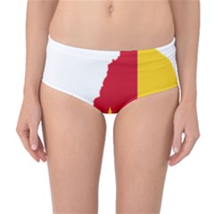 Cameroon Flag Map Geography Mid-waist Bikini Bottoms by Sapixe