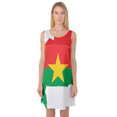 Burkina Faso Flag Map Geography Sleeveless Satin Nightdress by Sapixe