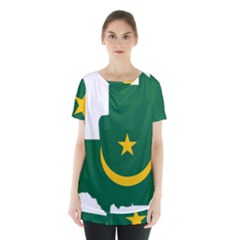 Mauritania Flag Map Geography Skirt Hem Sports Top by Sapixe