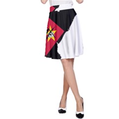 Mozambique Flag Map Geography A-line Skirt by Sapixe