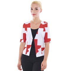 Switzerland Country Europe Flag Cropped Button Cardigan by Sapixe