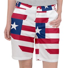 Liberia Flag Map Geography Outline Pocket Shorts by Sapixe
