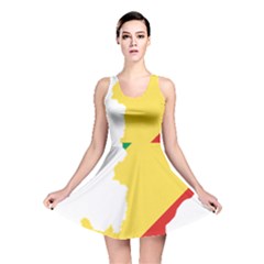 Congo Flag Map Geography Outline Reversible Skater Dress by Sapixe