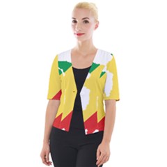 Congo Flag Map Geography Outline Cropped Button Cardigan by Sapixe