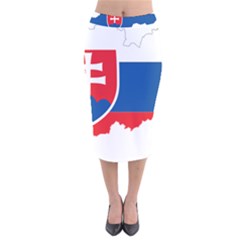 Slovakia Country Europe Flag Velvet Midi Pencil Skirt by Sapixe
