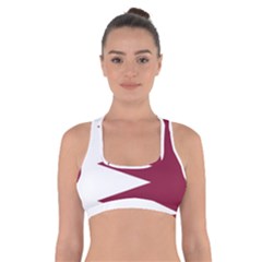 Borders Country Flag Geography Map Qatar Cross Back Sports Bra by Sapixe