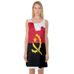 Angola Flag Map Geography Outline Sleeveless Satin Nightdress by Sapixe