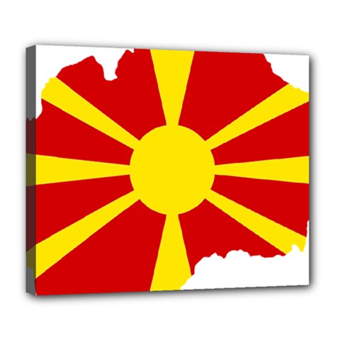 Macedonia Country Europe Flag Deluxe Canvas 24  X 20  (stretched) by Sapixe