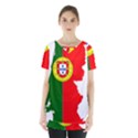 Portugal Flag Borders Cartography Skirt Hem Sports Top View1