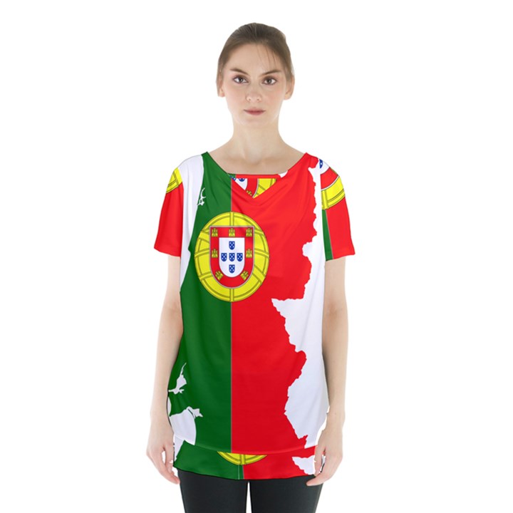 Portugal Flag Borders Cartography Skirt Hem Sports Top