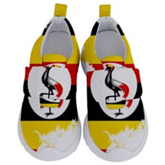 Uganda Flag Map Geography Outline Kids  Velcro No Lace Shoes by Sapixe