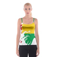 Guinea Bissau Flag Map Geography Spaghetti Strap Top by Sapixe