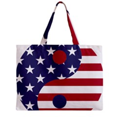 Yang Yin America Flag Abstract Zipper Mini Tote Bag by Sapixe