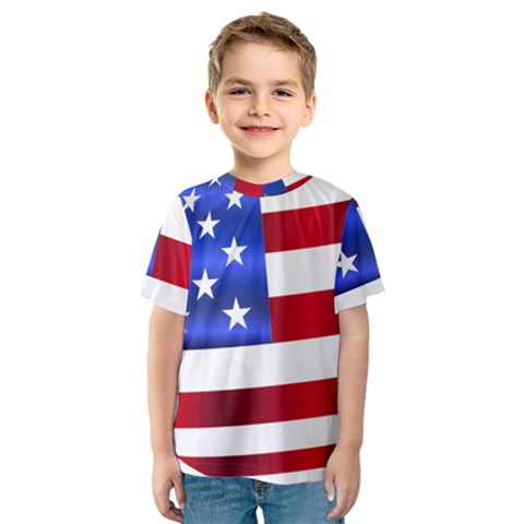 America Usa United States Flag Kids  Sport Mesh Tee by Sapixe