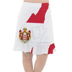 Monaco Country Europe Flag Borders Fishtail Chiffon Skirt by Sapixe
