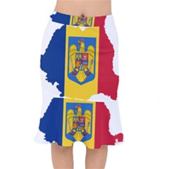 Romania Country Europe Flag Short Mermaid Skirt by Sapixe