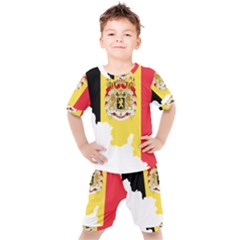 Belgium Country Europe Flag Kids  Tee And Shorts Set by Sapixe