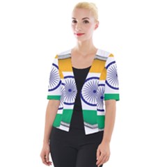 Flag India Nation Country Banner Cropped Button Cardigan by Sapixe
