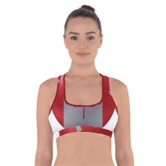 Canada Flag Country Symbol Nation Cross Back Sports Bra by Sapixe