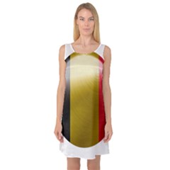 Belgium Flag Country Europe Sleeveless Satin Nightdress by Sapixe