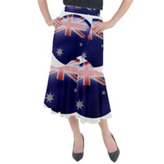 Australia Flag Country National Midi Mermaid Skirt by Sapixe