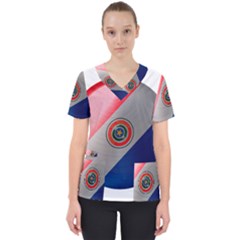 Paraguay Flag Country Nation Women s V-neck Scrub Top by Sapixe