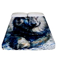 Gray Wolf - Forest King Fitted Sheet (queen Size) by kot737