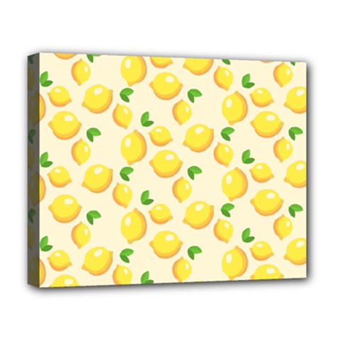 Fruits Template Lemons Yellow Deluxe Canvas 20  X 16  (stretched) by Pakrebo