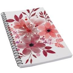 Watercolour Flowers Red Watercolor 5 5  X 8 5  Notebook by Pakrebo