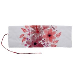 Watercolour Flowers Red Watercolor Roll Up Canvas Pencil Holder (m) by Pakrebo