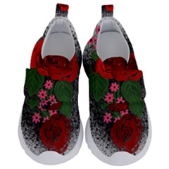 Watercolour Flowers Watercolor Roses Kids  Velcro No Lace Shoes by Pakrebo