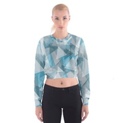 Triangle Blue Pattern Cropped Sweatshirt by HermanTelo