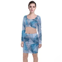 Triangle Blue Pattern Top And Skirt Sets by HermanTelo