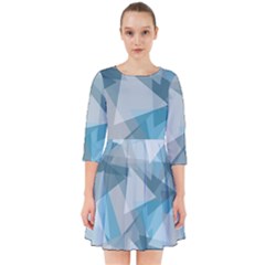 Triangle Blue Pattern Smock Dress by HermanTelo