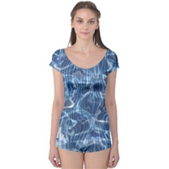 Abstract Blue Diving Fresh Boyleg Leotard 