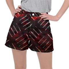 Background Red Metal Ripstop Shorts by HermanTelo