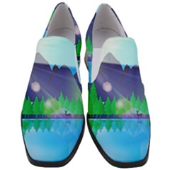 Forest Landscape Pine Trees Forest Women Slip On Heel Loafers by Pakrebo